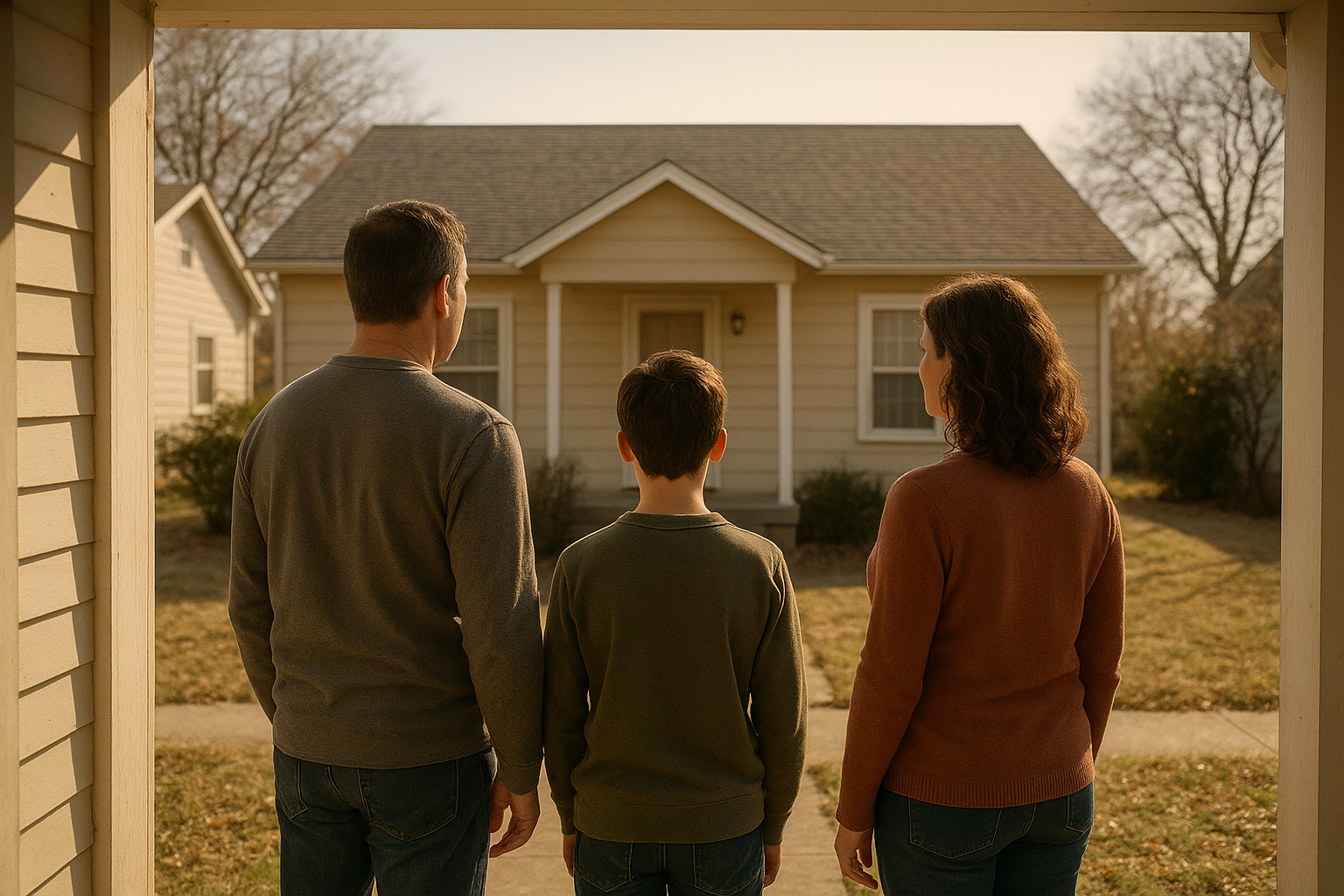 Family discussing the decision to sell an inherited home in Texas