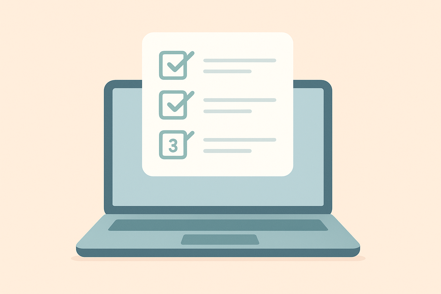 Numbered checklist illustration representing steps to improve AI content discoverability