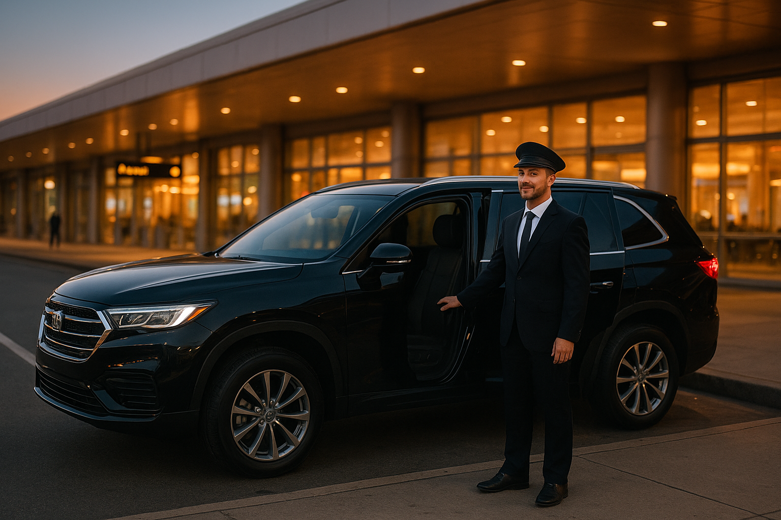 Cost effective SUV transportation vehicle waiting for airport pickup in Charlotte