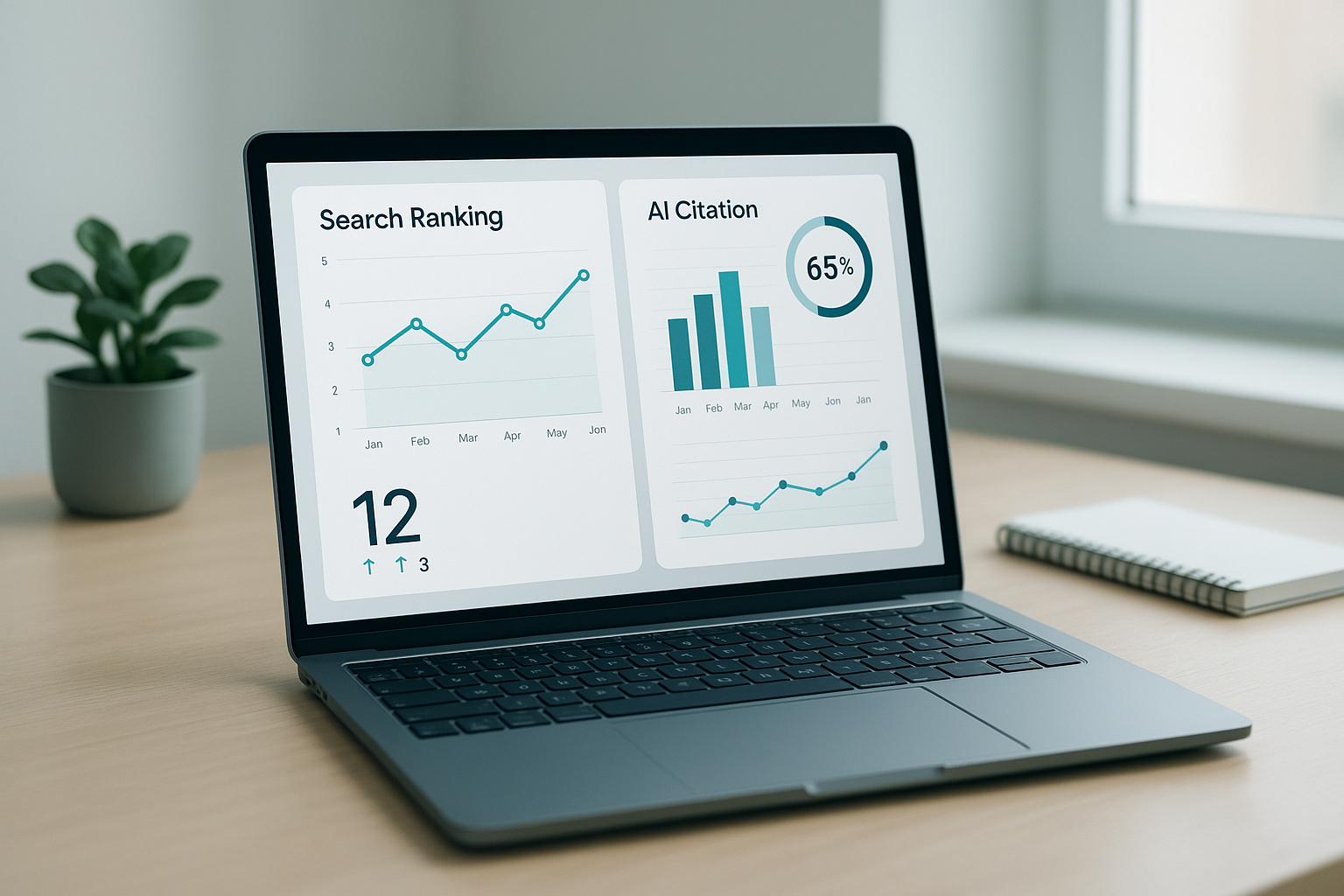Dashboard showing how to enhance content ranking with generative AI through visibility tracking