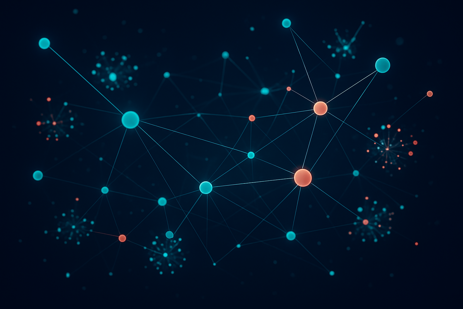 Semantic keyword clustering visualization showing topic relationships mapped by an advanced research tool