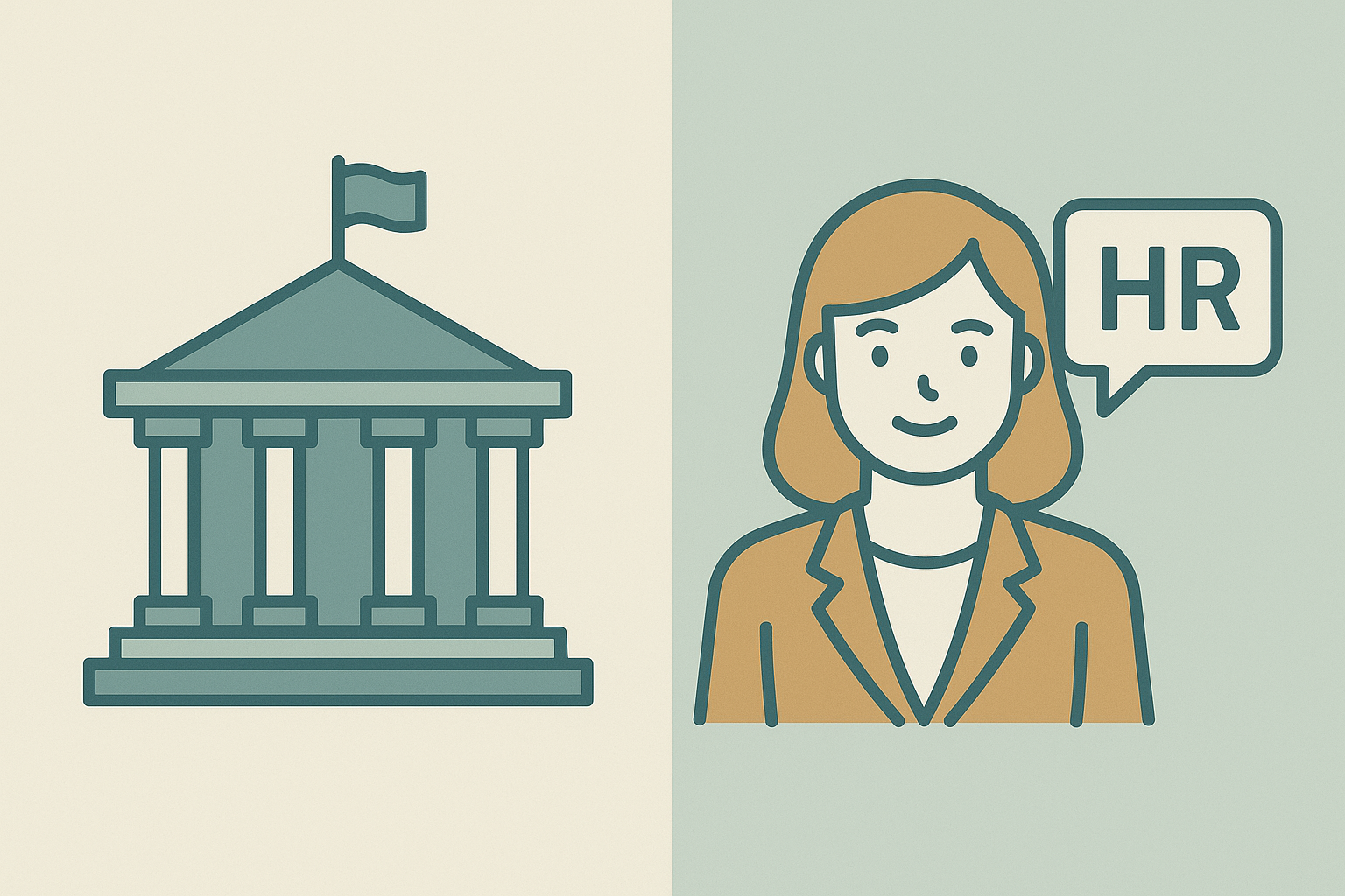 Comparison illustration of government HR compliance resources versus a hands-on HR consulting partner