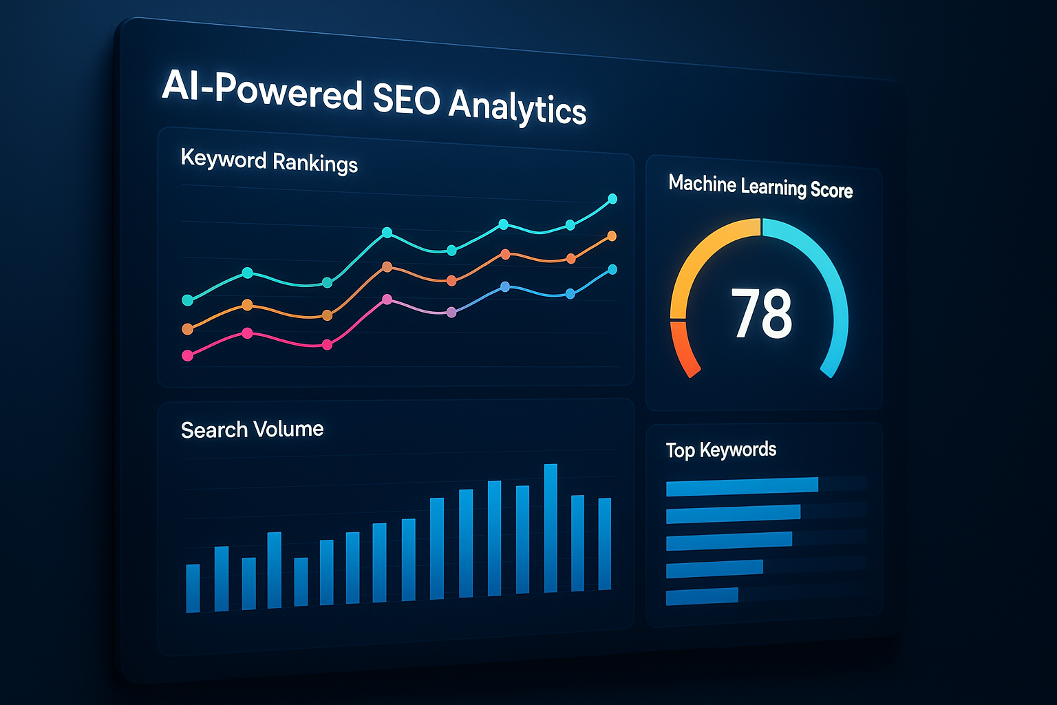 Rank AI dashboard showing keyword rankings and AI-powered SEO analytics