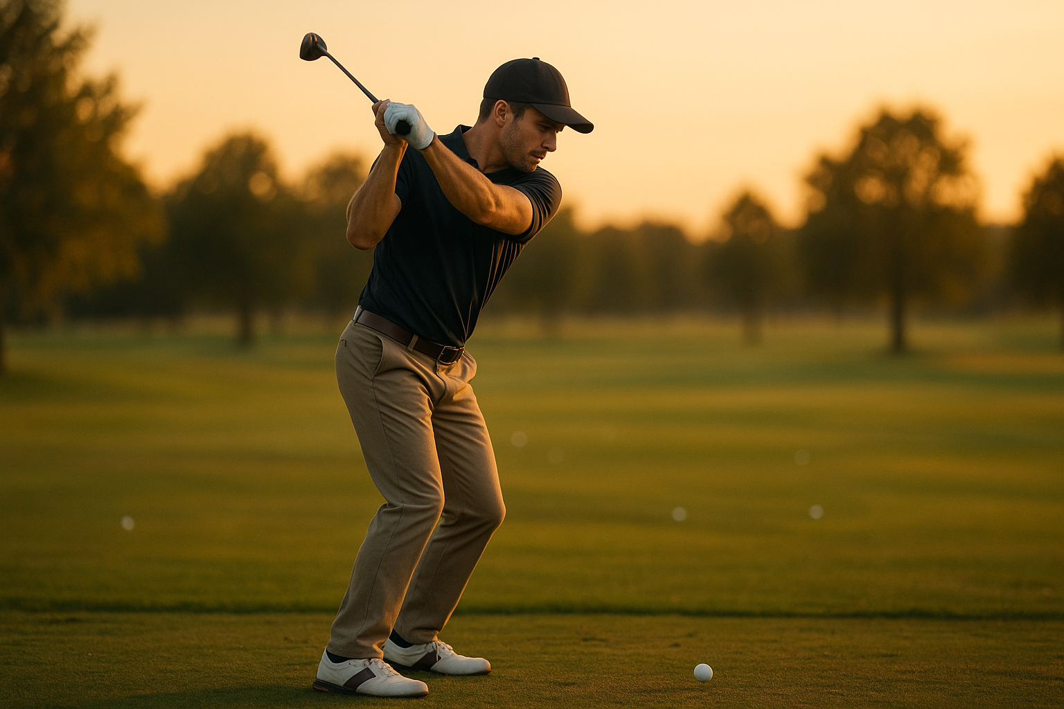 Golfer practicing swing mechanics as part of Korn Ferry Tour coaching