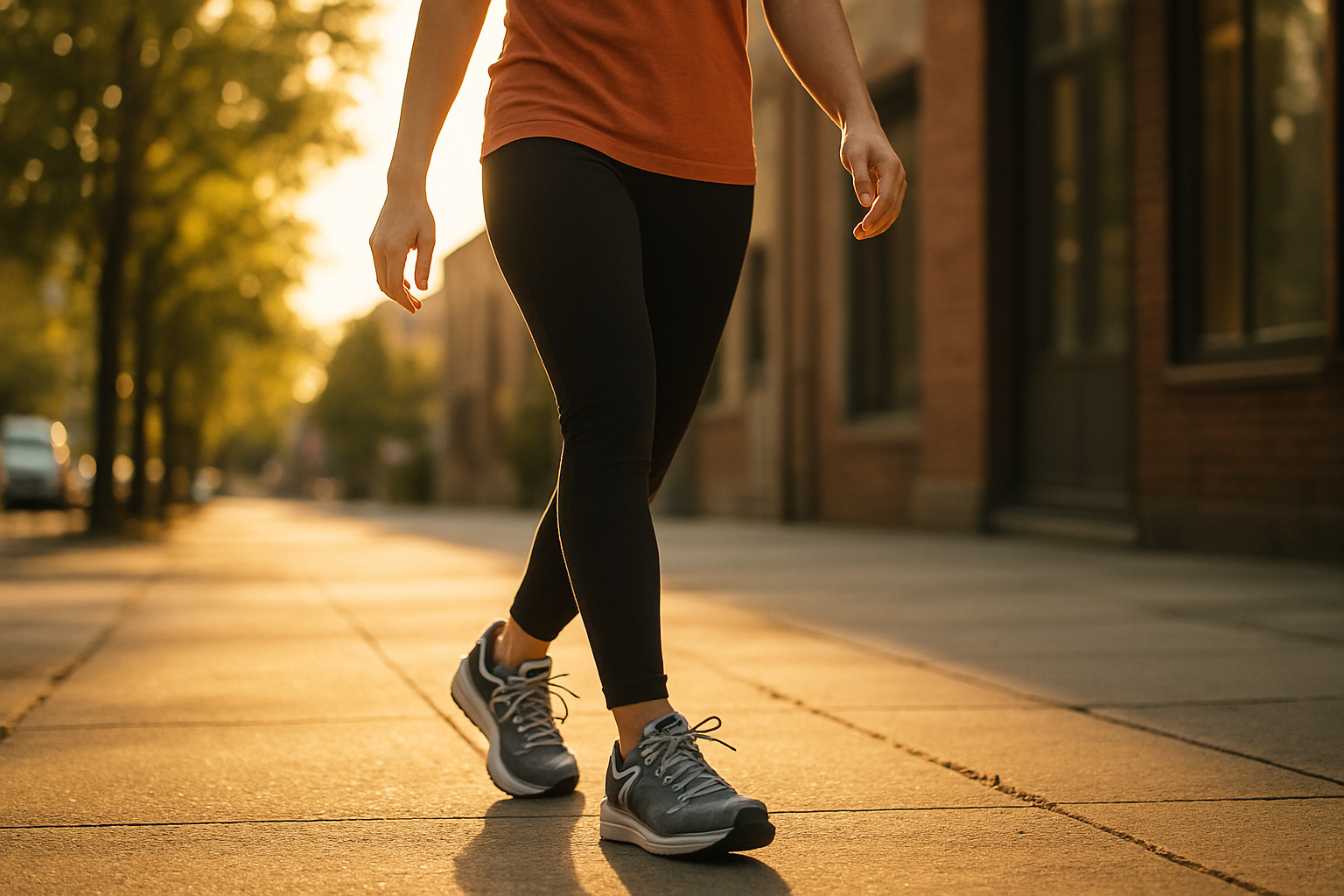 Person walking comfortably outdoors thanks to proper foot support for everyday activities