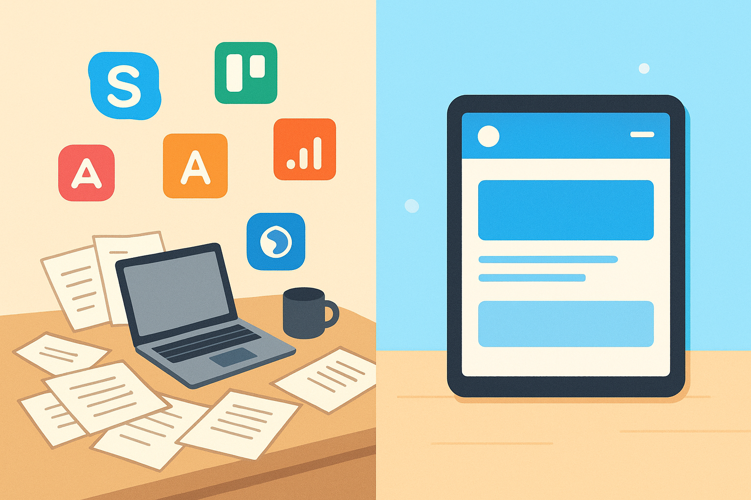 Comparison of disconnected software tools versus one unified field service management software platform