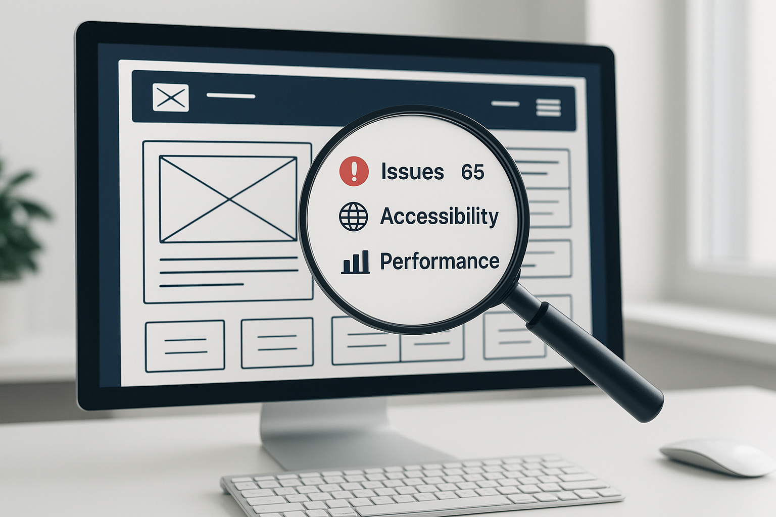 Free diagnostic tool scanning a website for technical SEO issues and authority score