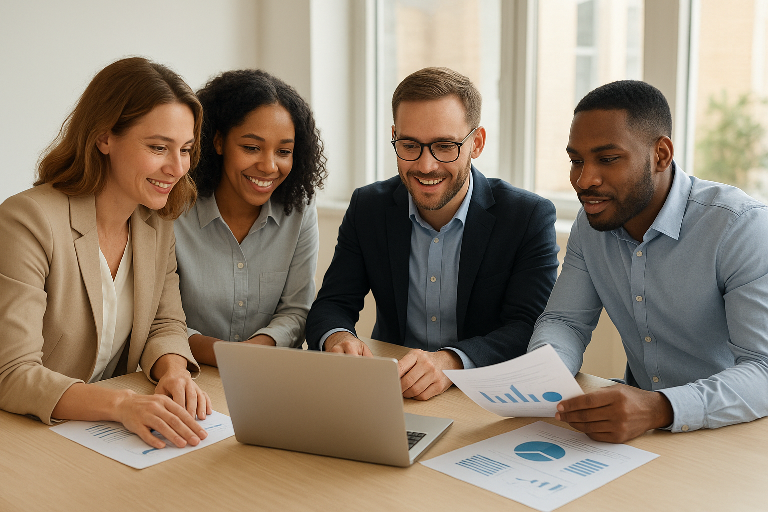HR professionals discussing dynamic HR solutions for a growing company