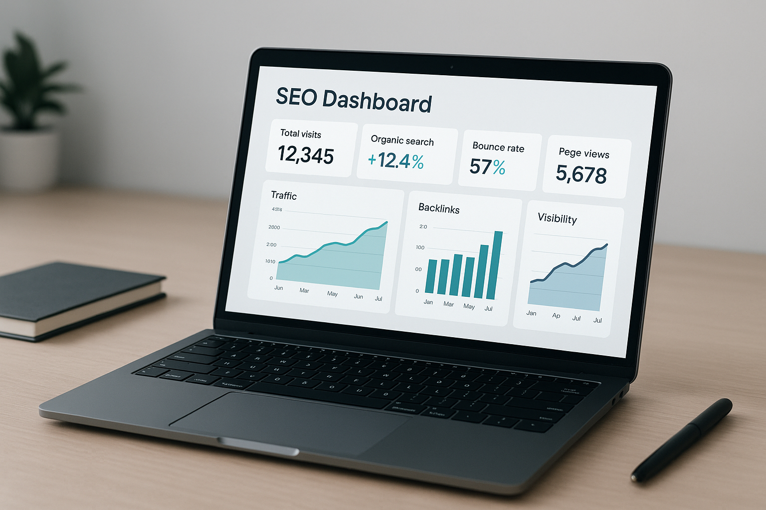 SEO dashboard comparing an ahrefs alternative platform with backlink and visibility metrics