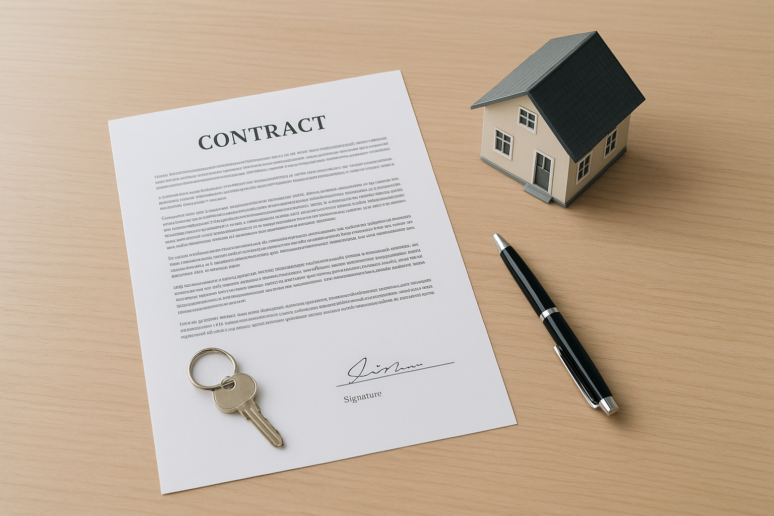Closing documents and house keys representing the final step of a home sale