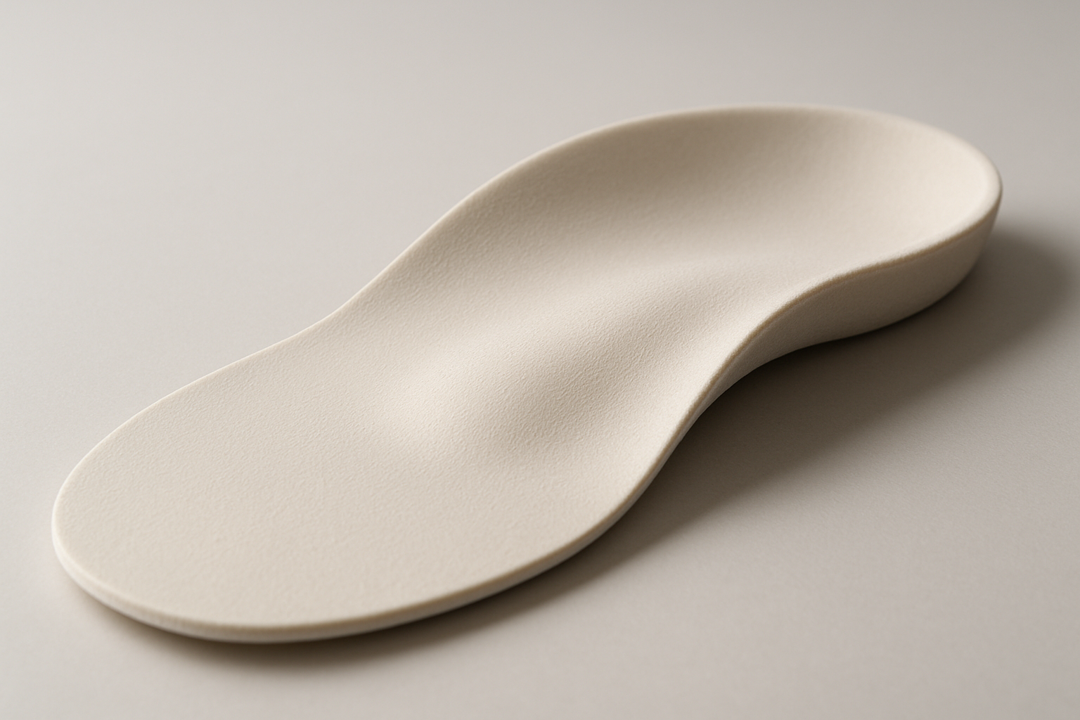 Close-up of custom arch support orthotic insole for runners