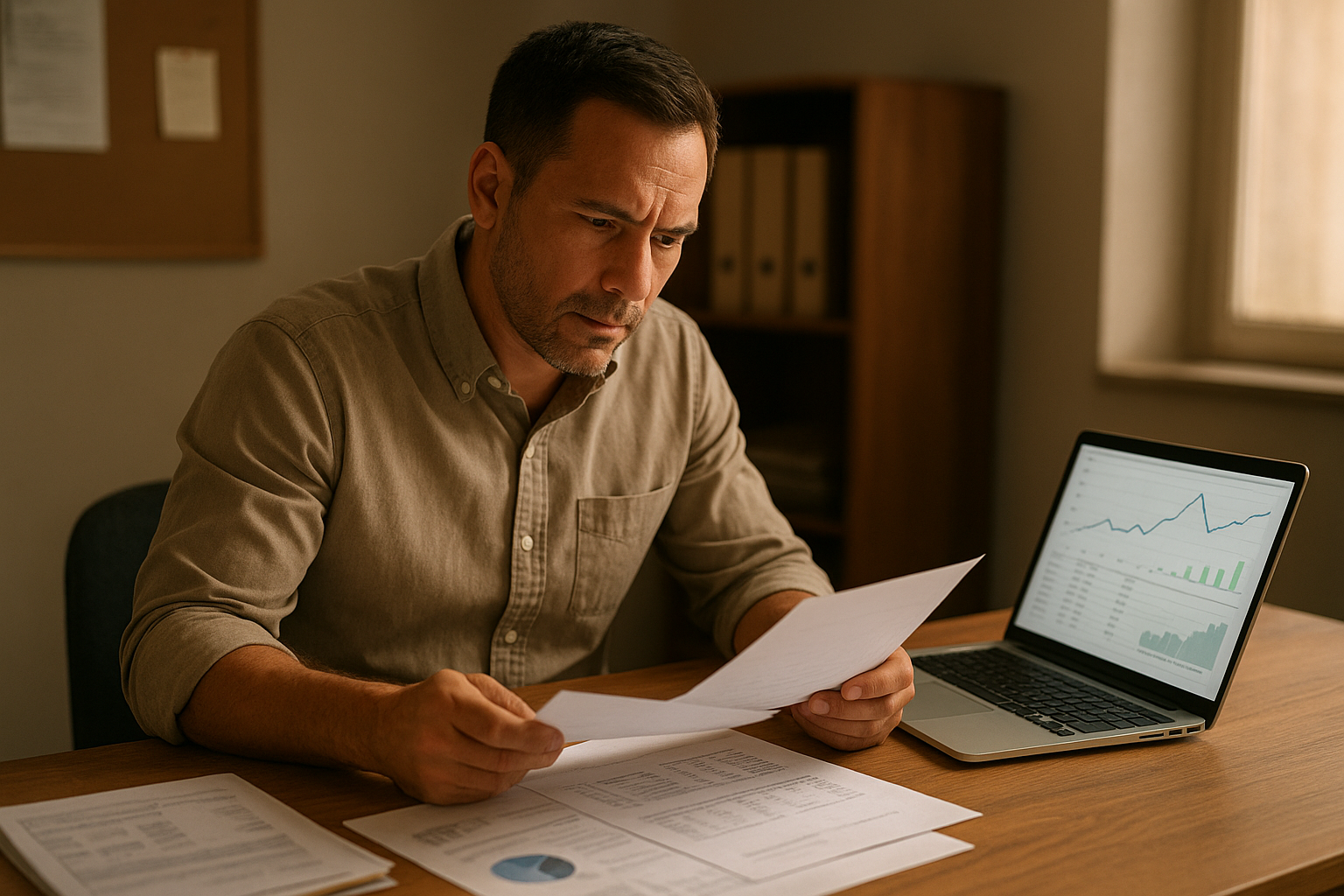 Small business owner reviewing emergency business funding solutions on a laptop