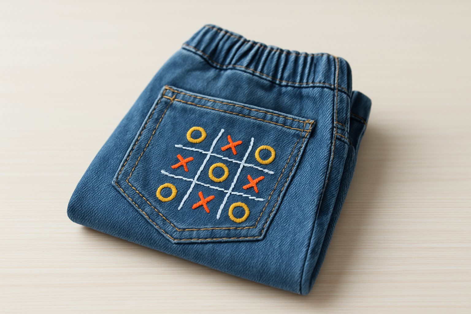 Premium children's denim pants available through a kids clothing rental subscription service