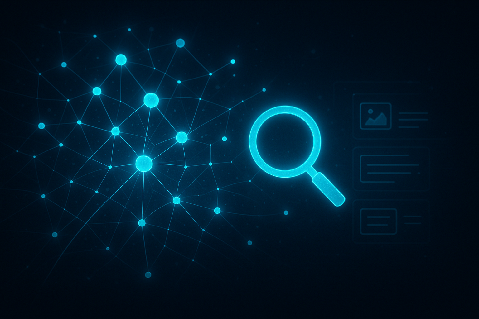Visual representation of AI-powered search optimization connecting website content to AI search engines
