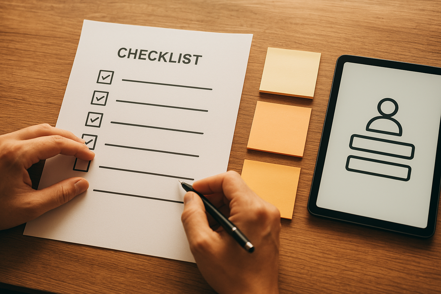 Reviewing a written scope checklist before starting website form and mobile layout repairs
