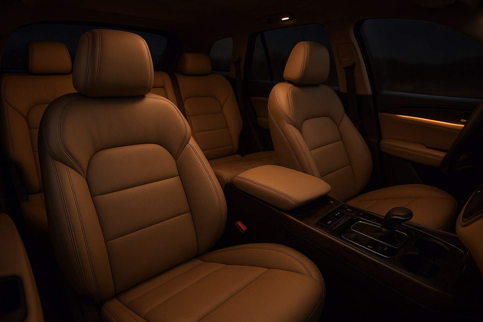 Quiet, comfortable SUV interior used for a South Bay funeral transportation ride