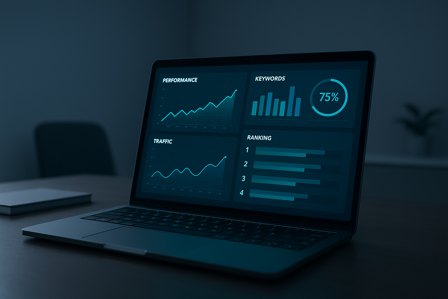 Dashboard displaying best AI tools for SEO optimization tracking keyword rankings