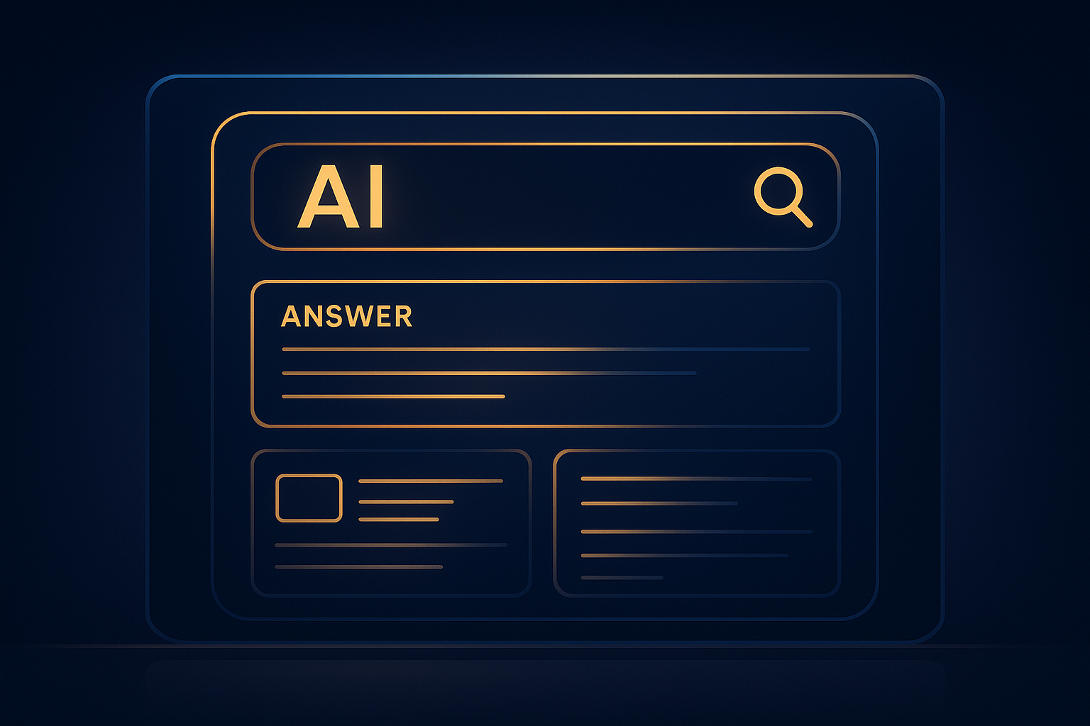 Visual diagram of answer engine optimization showing AI search interface returning direct answers