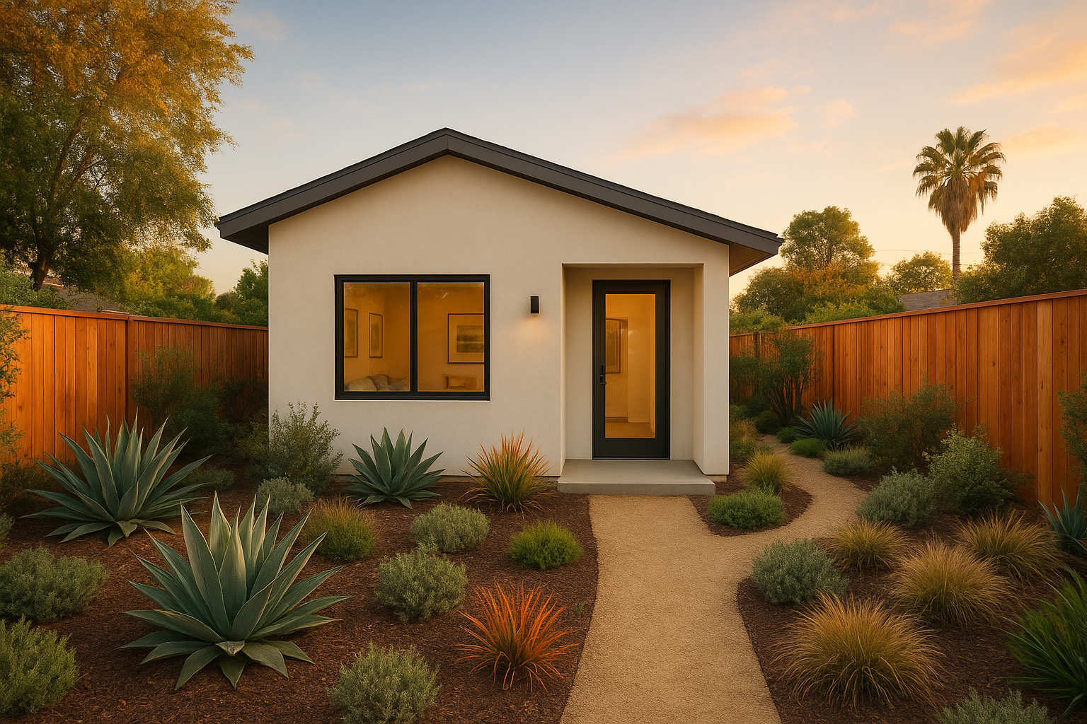 Completed detached ADU in a Southern California backyard after professional ADU planning services
