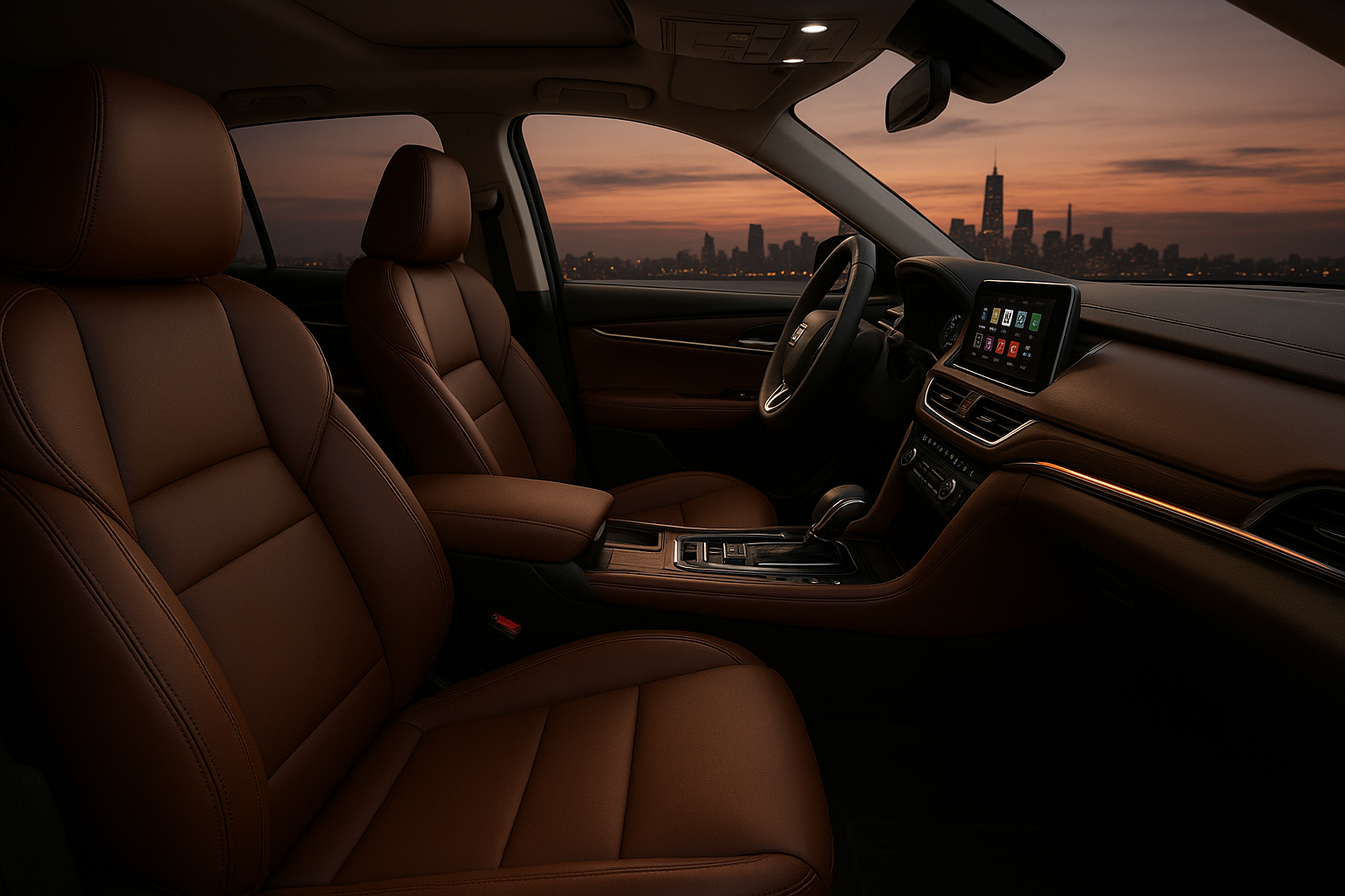 Interior of a luxury SUV cabin used for private airport transfers near LAX