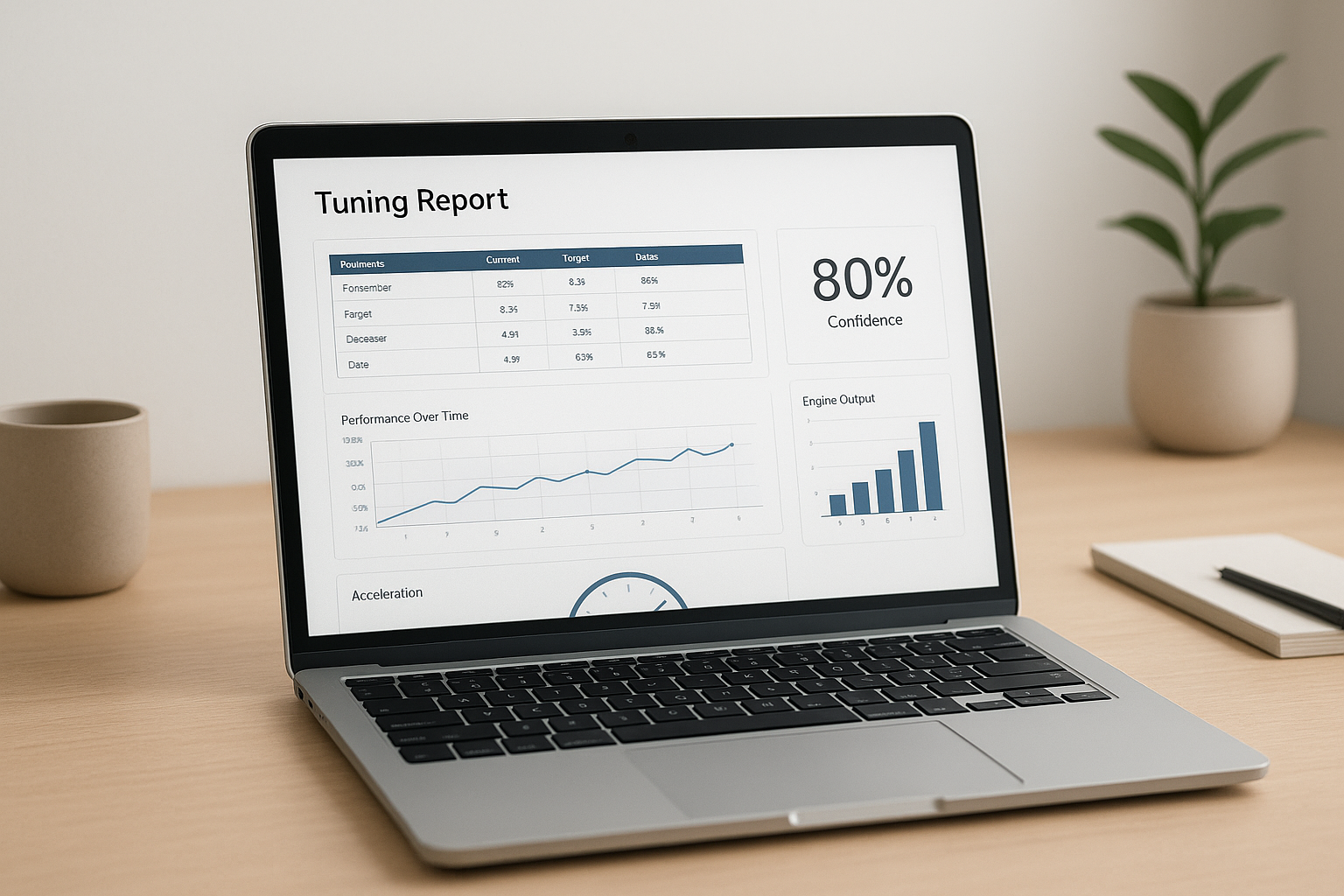 Street Tuned AI datalog analysis report shown on a laptop screen