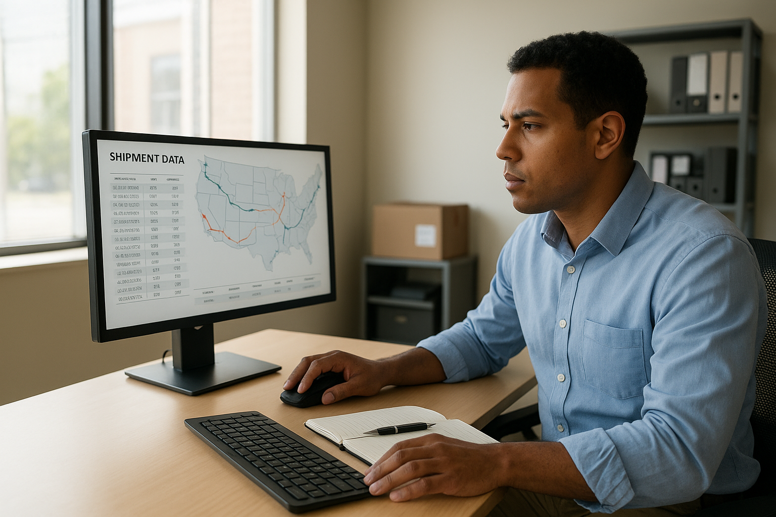 Freight broker coordinating truckload shipments alongside Amazon logistics freight volume