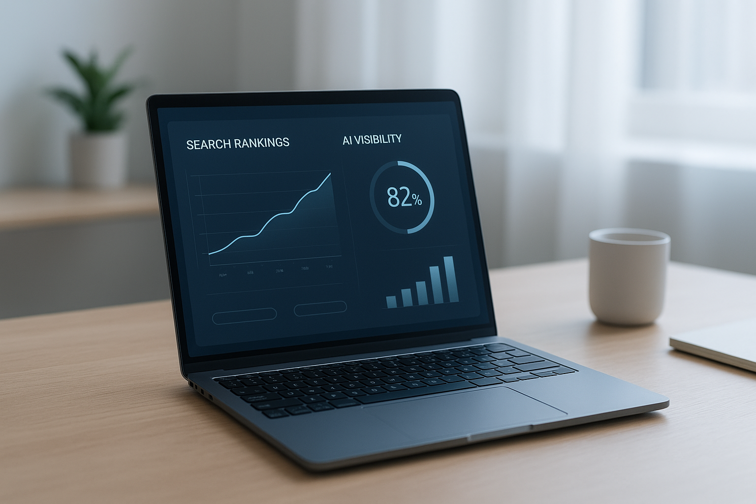 Dashboard showing search engine ranking automation tracking visibility improvements