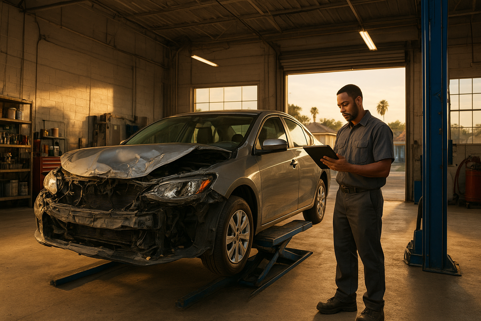 Brea collision repair cost inspection at a local auto body shop