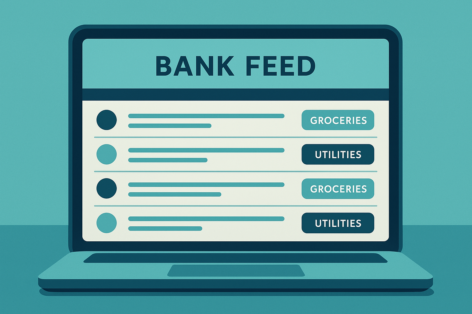 Live bank feed categorization screen used when comparing accountingwise vs quickbooks automation