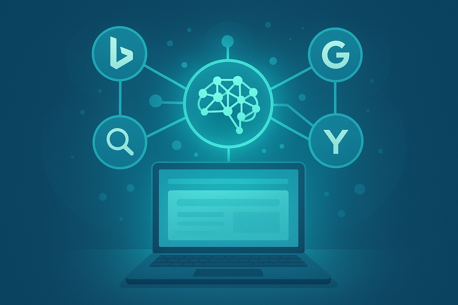 Visual representation of AI search optimization connecting traditional and generative search engines