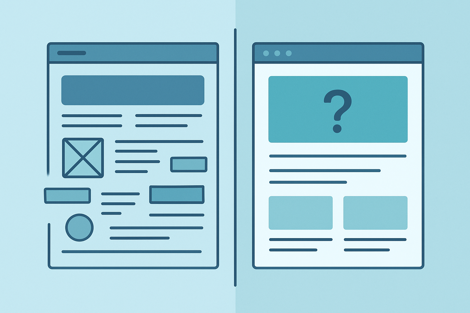 Comparison of cluttered content versus structured content optimized for AI citations