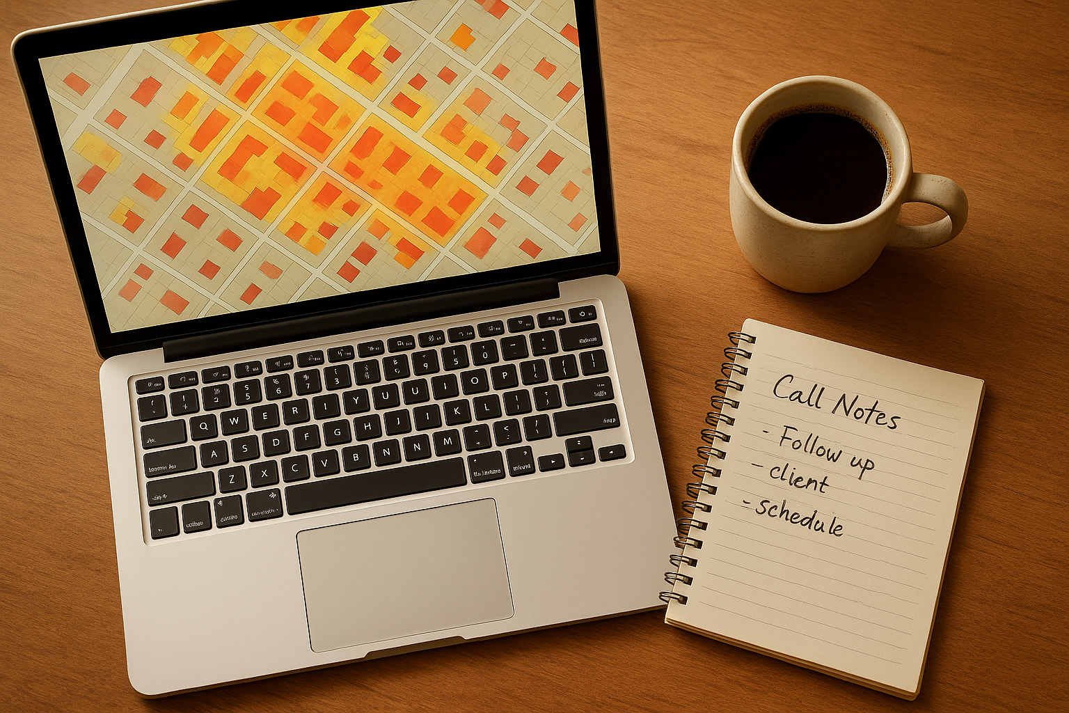 Heat map showing prioritized seller signals used alongside auto dialers for real estate prospecting