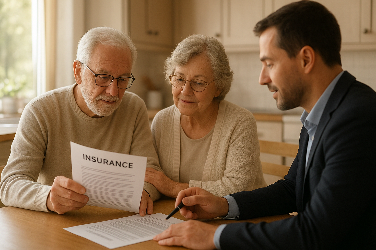 Senior couple reviewing health insurance plans with a Medicare advisor in Northeast Ohio