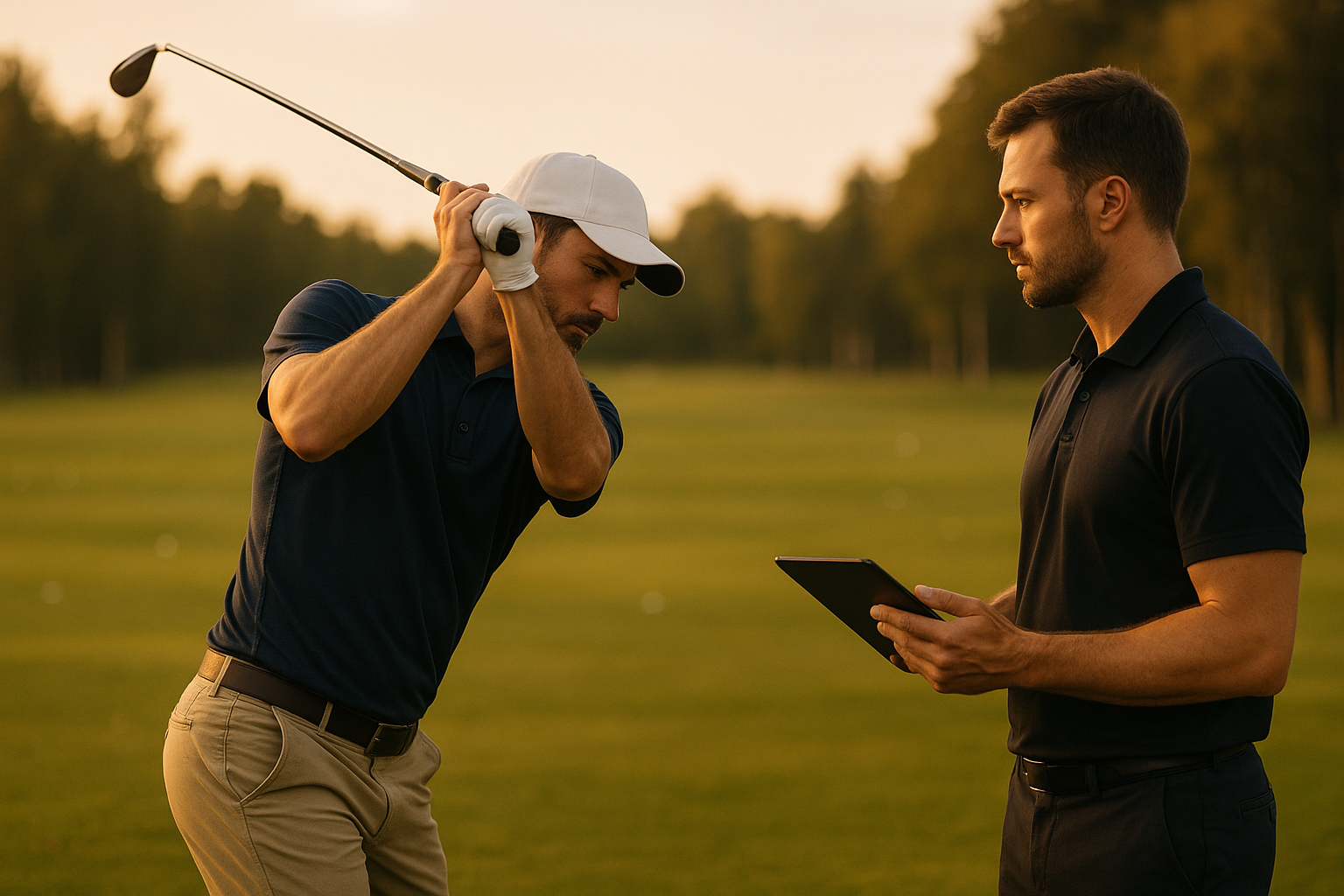 Golfer practicing swing mechanics while preparing for competitive golf tournaments