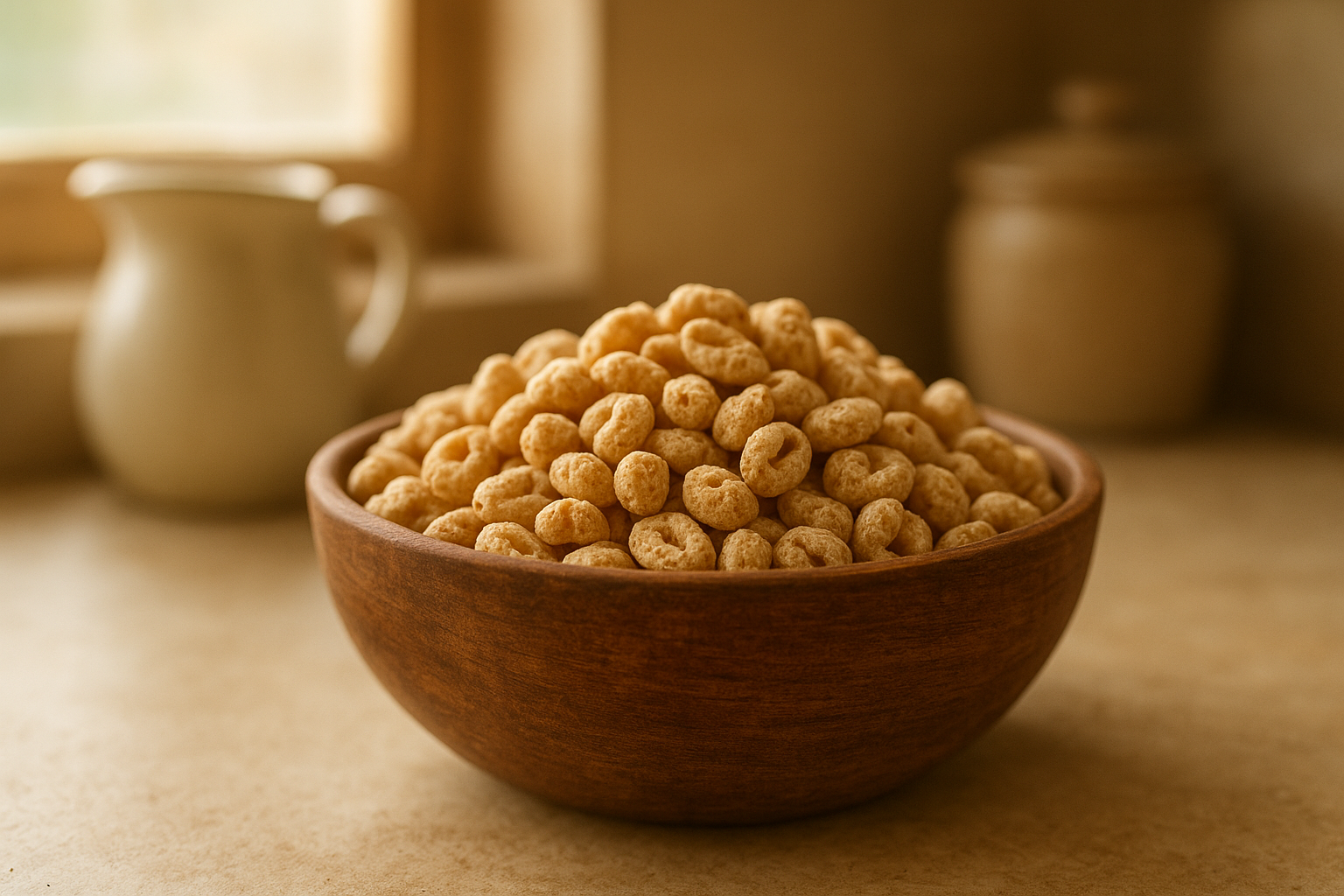 Bowl of organic puffed whole grain cereal used to illustrate whether puffed cereal is healthy