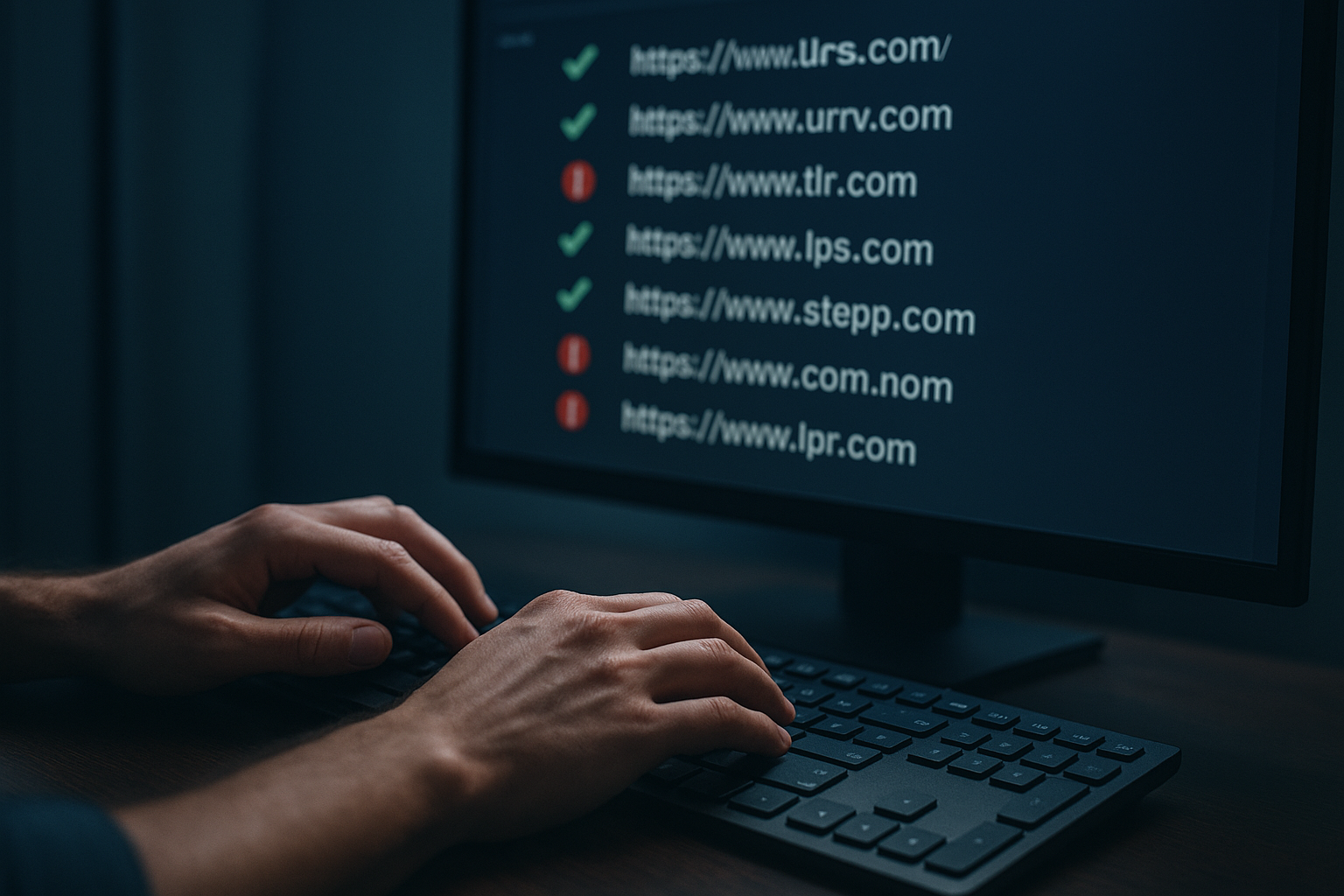 Developer reviewing URL status codes while checking broken links on a website