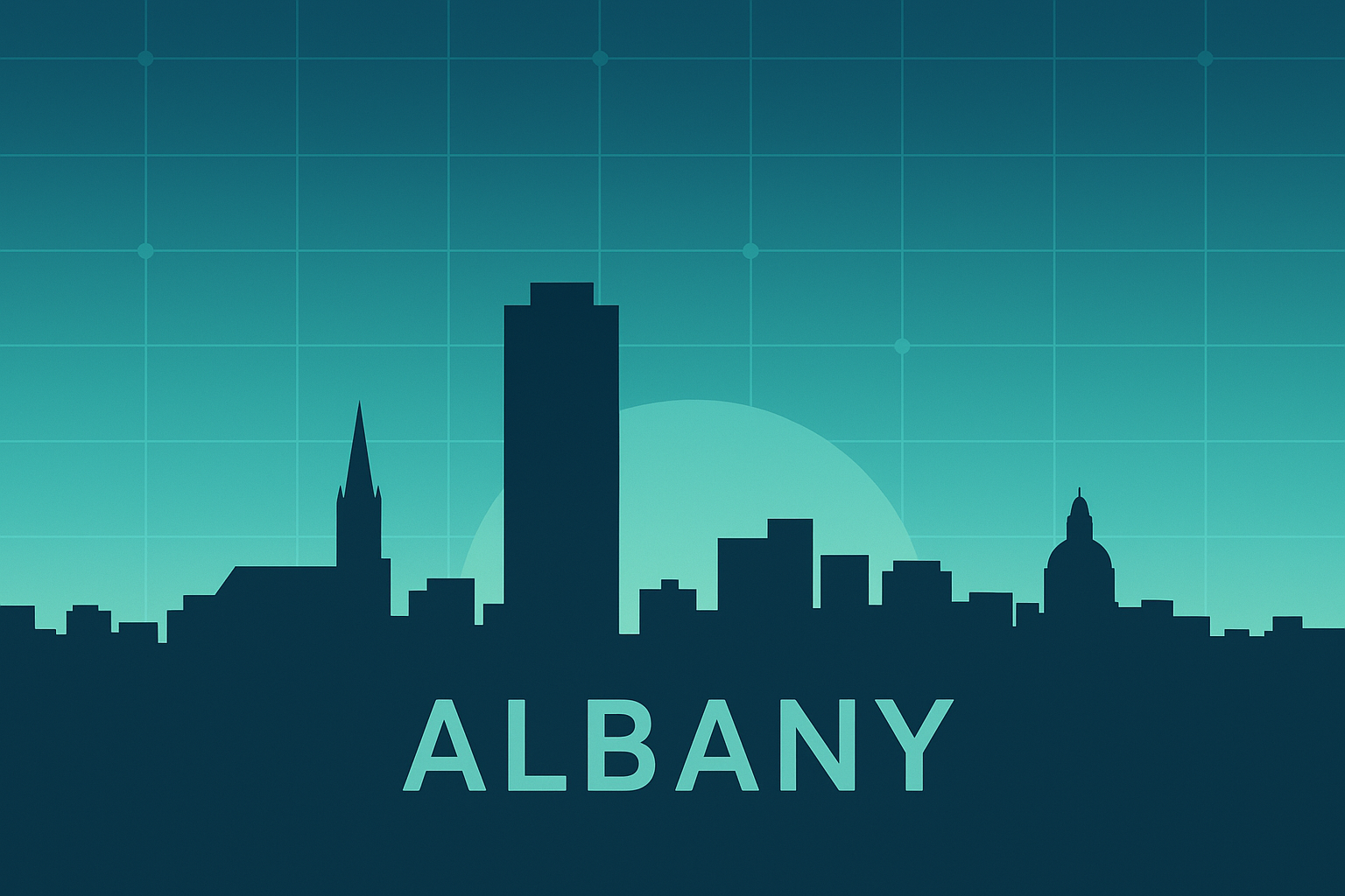 Albany New York skyline representing local website repair and web design services