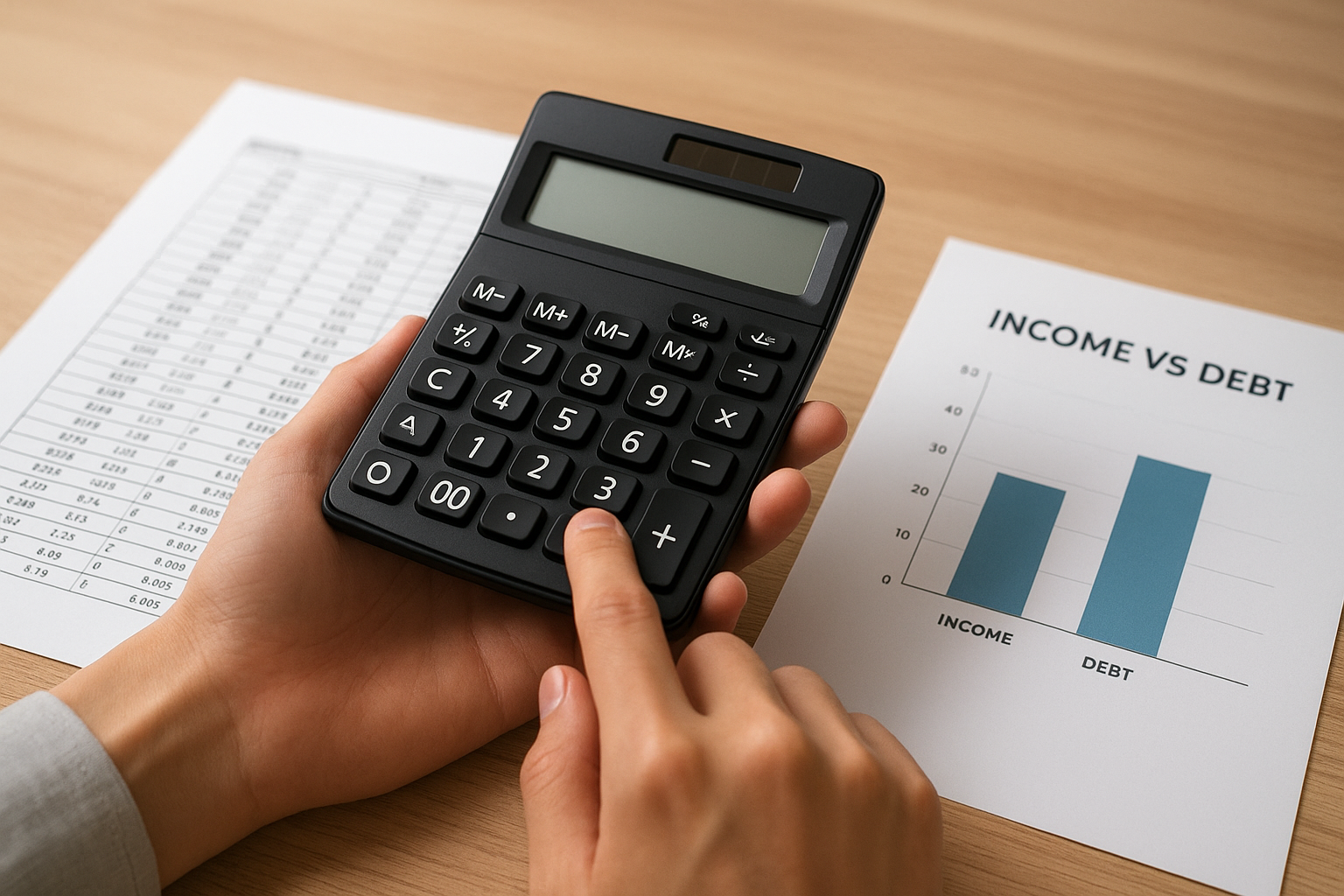 Calculating a debt service coverage ratio with spreadsheets and a calculator
