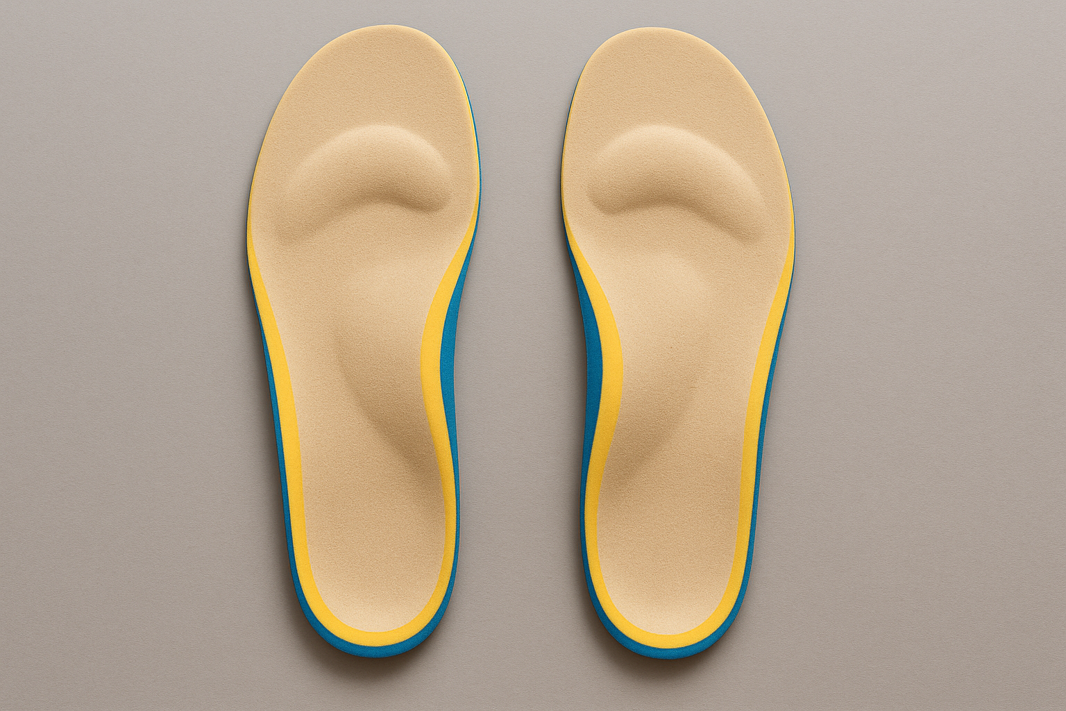 Finished pair of custom arch support inserts ready for fitting