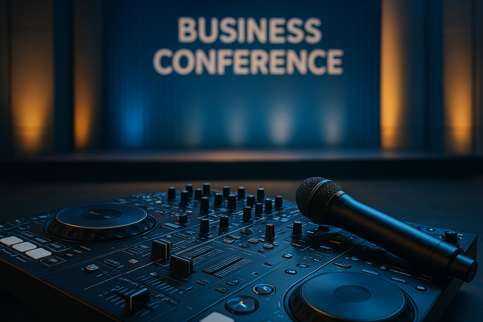 Mixing console and wireless microphone used for Indiana corporate DJ and AV support