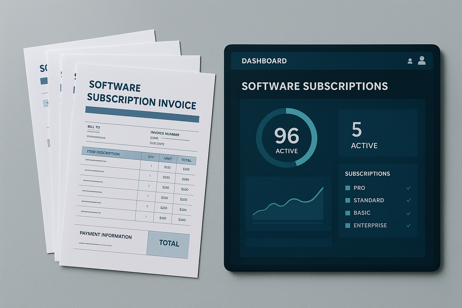 Comparison of multiple separate software subscriptions versus one consolidated plumbing business dashboard