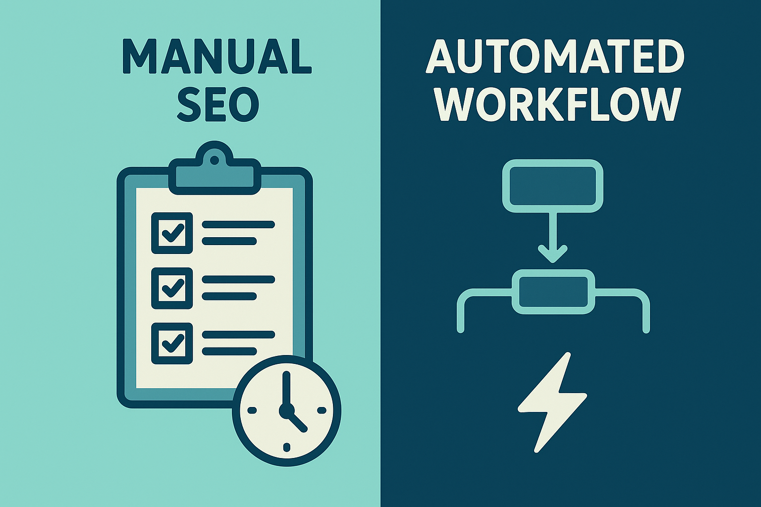 Comparison between manual SEO audits and automated SEO workflows