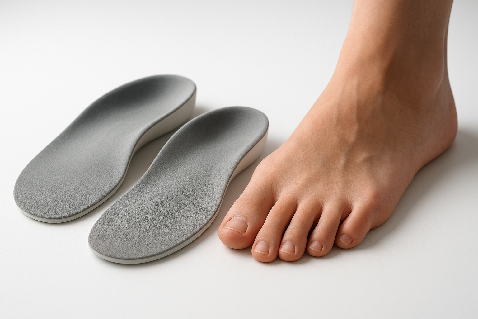 Custom orthotic insoles designed to relieve plantar fasciitis heel pain