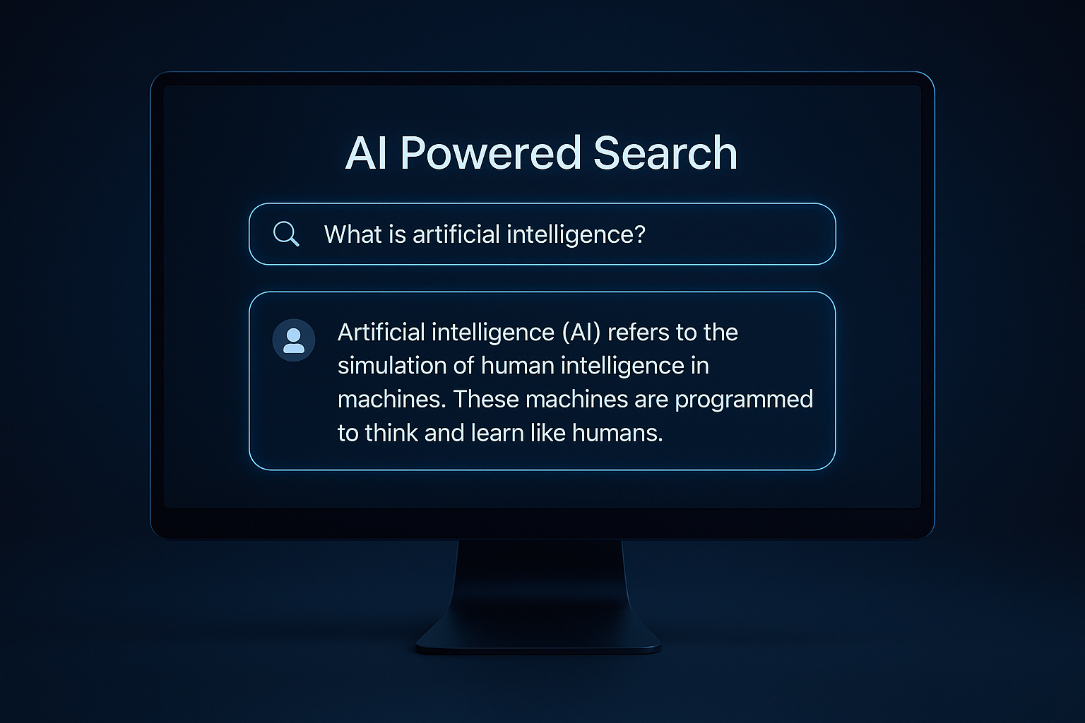 AI free search engine interface showing conversational answers on a modern screen