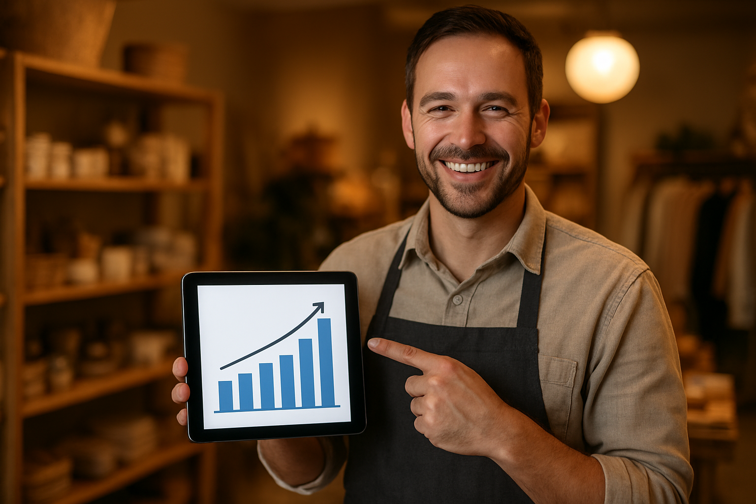 Small business owner tracking growth results from SEO solutions for entrepreneurs