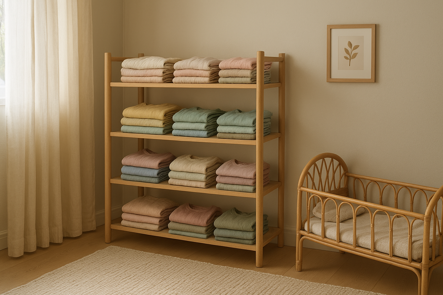 Rack of gently used children's clothing representing eco-friendly kids fashion rental