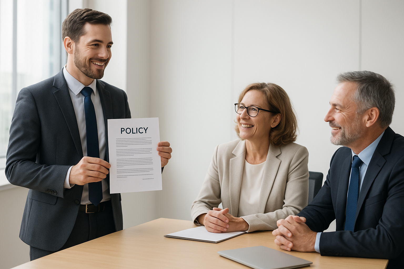 HR consultant discussing a custom HR playbook with company leadership