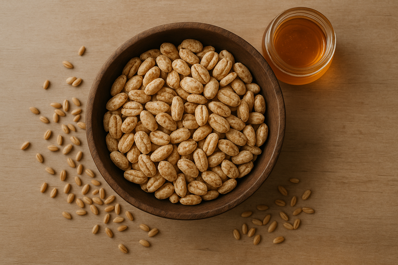 Bowl of whole grain puffed cereal representing the best non ultra processed cereal choice