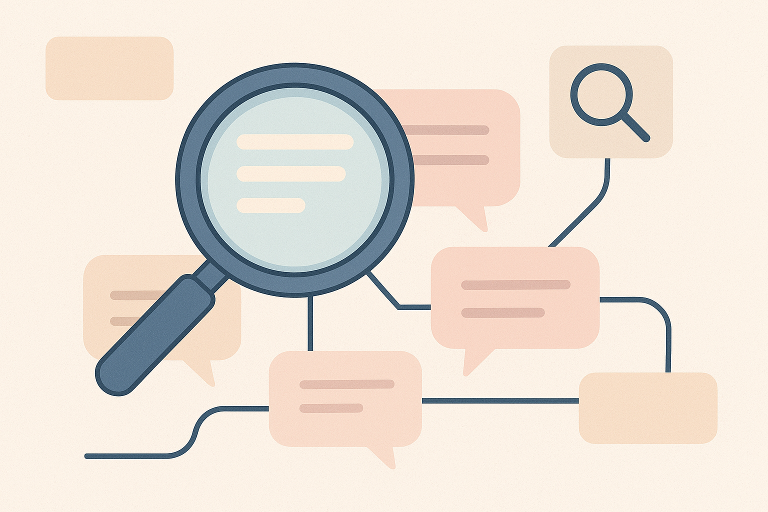 Illustration representing the process of monitoring AI search visibility across platforms