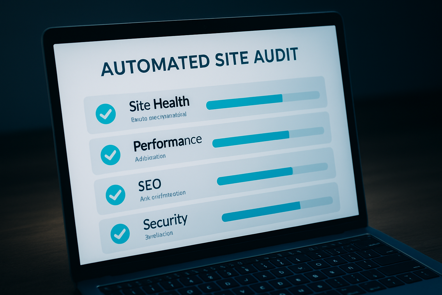 Automated site audit report used in AI-powered SEO workflows for agencies